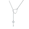 KEY OF HEART LOCK CHAIN NECKLACE - DivinityCharm